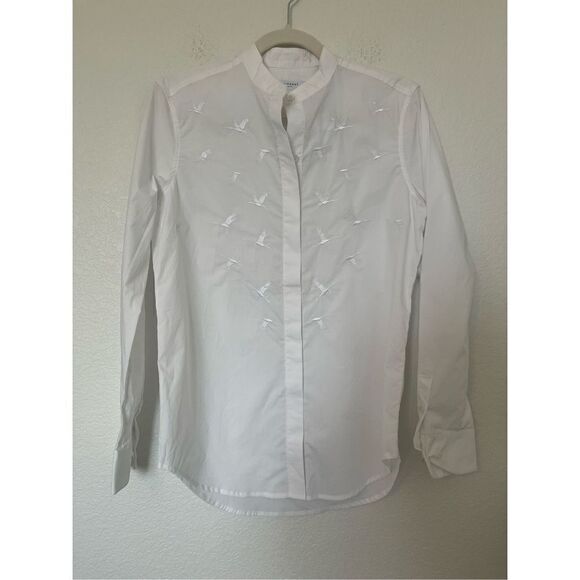 Equipment Cherine Collarless Button up Embroidered Shirt NEW - Picture 3 of 9